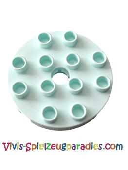 Lego Duplo, Platte rund 4 x 4 mit Loch und Verriegelungsrillen (98222) Helles Aqua